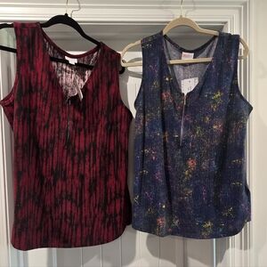 LuLaRoe Red and Blue Tank Tops